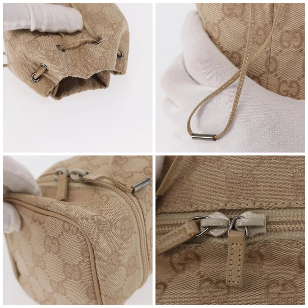 GUCCI GG Canvas Pouch Beige Silver 039 1054 Auth 154448 - Picture 16 of 16